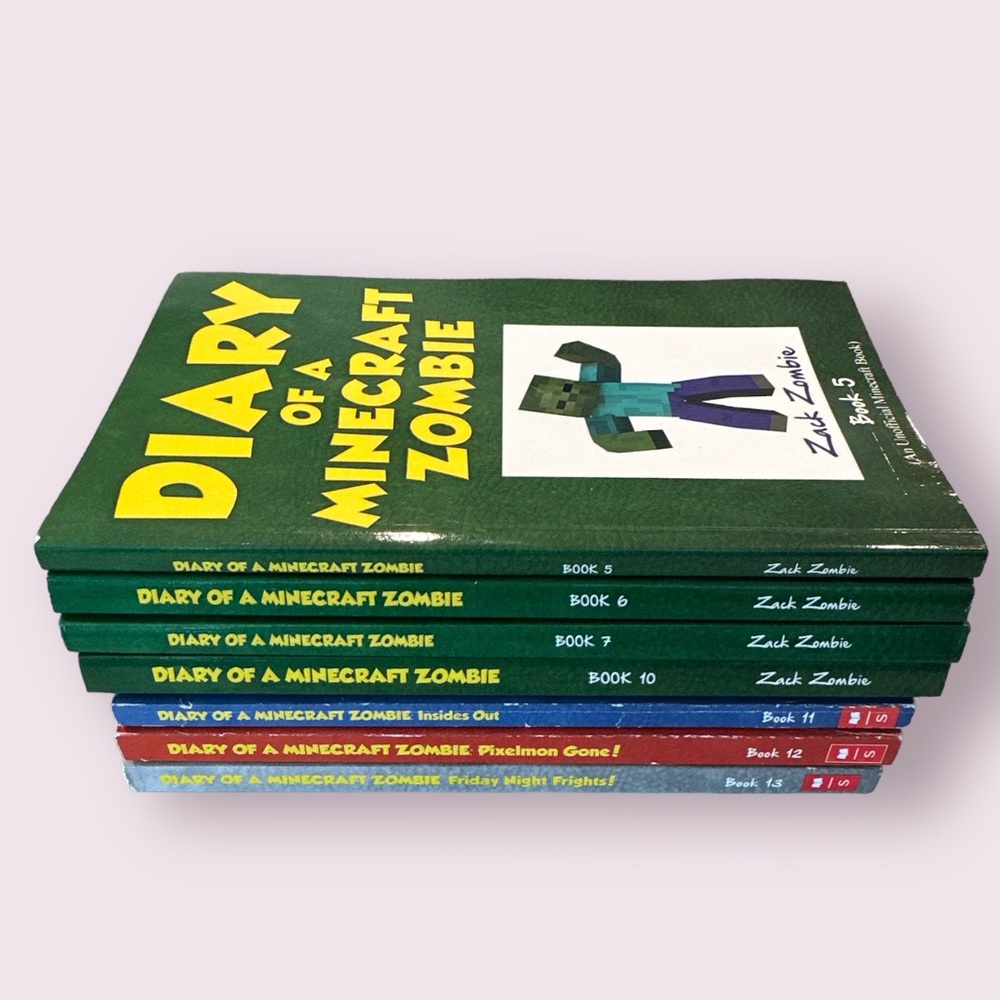Minecraft Zombie and Minecraft Book Lot of 7